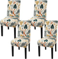 Fuloon Dining Chair Slipcover, Stretch Parson Chair Protector for Home | Printed Cluster Leaves, Set of 4, Super Fit, Washable, Suits for Hotel, Dining Room, Ceremony, Banquet Party