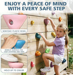 TOPNEW 20PC Kids Climbing Holds, Climbing Rocks for Play Set, Swingset - Adult Rock Wall Holds with Mounting Hardware for Indoor Outdoor Climbing Wall, Pastel Color