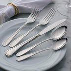 Oneida Flight Dinner Spoons Silverware Set for 4, Flatware | 18/0 stainless steel, mirror finish | dishwasher safe | great for soup or everyday dining, cutlery set