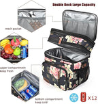 MIYCOO Lunch Bag for Women & Men, Expandable Double Deck Lunch Box, 15L | Leakproof & Waterproof, Portable, Large Soft Insulated Cooler bag for Adult, Work, Camping, Beach, Picnic, Travel