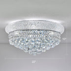9-Light Crystal Flush Mount Chandelier Ceiling Light Fixture for Living Room Dining Room Bedroom Foyer Entryway Hallway Closet Bathroom (Chrome D22)