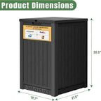 Outdoor Package Delivery Box with Lockable Secure and Sign, Resin Waterproof Outdoor Package Drop Container for Backyard, Garden, Patio & Lawn, Black with Sign