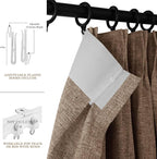 120" Wx108 L Linen Room Divider Drapes for Doorway/Glass Window/Sliding Door/Patio, Extra Wide Pinch Pleated Full Blackout Curtains for Girls Boys Teen Kids Room, 1 Panel, Taupe