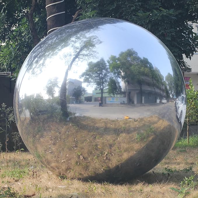 Generic Big Shiny Balls Giant Inflatable Mirror Balls for Events & Decor - Party, Advertising, Shows, Stage Decoration - Hanging & Standing-Various Sizes & Colors - Silver (2.4m/7.87ft)