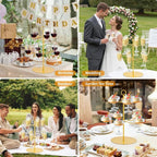 QPIX DIGITAL Champagne Tower,Metal Cocktail Tree Stand 2 Tier - 10 Holders For Champagne, Cocktails, Martini, Margarita Cups at Weddings,Bridal Parties & Events,Cocktail Glass Gold Holder