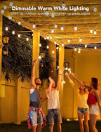 Govee Smart Outdoor String Lights H7020, RGBIC Warm White 48ft LED Bulbs for Halloween Decorations, Christmas, WiFi Patio Lights Work with Alexa, Google Assistant, APP Control, IP65 Waterproof