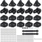 20 Unique Rock Wall Climbing Holds Extra Large,DIY Climbing Wall for Indoor Outdoor Playground Wood Rock Wall with M8 Screws(Black
