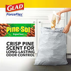 Glad ForceFlex Tall Kitchen Trash Bags, 13 Gal, Pine-Sol Original, 110 Ct (Package May Vary)
