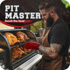 KITCHEN PERFECTION S Silicone Smoker BBQ Gloves - Heat Resistant Oven Mitts | Waterproof, 5-Finger Design For A Better Grip, for Pitmasters, Meat Smoking, Grilling, Cooking, Frying Turkey | Grill Gift