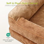 Jumbo Orthopedic Dog Bed for Extra Large Dogs With Cooling Gel Memory Foam, Waterproof, Removable Washable Cover, 45" Sofa Couch, Dutch Velvet With Bone Toy, Brown