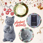 Solar Cat Statue Garden Decor - Cat Lover Gifts, with Gazing Solar LED Lights Ball Cats Decoration for Garden Yard Patio Lawn Balcony - Gifts for Mom Grandma (Gray)
