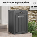 Package Delivery Box for Outside, Waterproof Outdoor Storage, Black