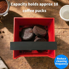 Espresso Knock Box, 5.4 in, Barista Style Espresso Grounds Knock Box, Removable Silicone Knock Rod, Silicone Non-Slip Base, Espresso Maker Accessory (Yellow)