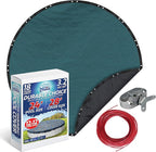 Winter Swimming Pool Cover for 24 ft Aboveground Round Pool Size, Durable Choice Series, Solid Material, Color - Marine Teal, Pool Cover Choice 3924-4CHOICE