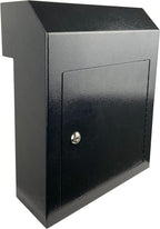 Through-the-Door Mailbox with Rear Access Door & Rain Cover | Galvanized Steel Mail Drop Box for Letters, Documents & Key Collection, Secure Outdoor Mail Storage