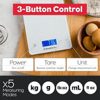 Brod & Taylor High Capacity Baking & Kitchen Scale (Weighs up to 33lbs/15kg of Ingredients), 1-Gram Precision, Five Unit Options, 5-Minute Display, Batteries Included