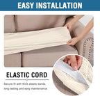 H.VERSAILTEX Super Stretch Individual Seat Cushion Covers Sofa Covers Couch Cushion Covers Slipcover Sets Thick Jacquard Textured Twill Fabric (1 Piece Chair Cushion Cover, Natural)