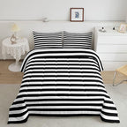Striped Comforter Set Black and White Stripe Bedding Set Twin Kids Boys Girls Women Men Farmhouse Ticking Stripes Duvet Set Modern Geometric Lines Adults Abstract Gothic Home Decor Soft Reversible