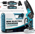 Saker Mini Chainsaw,6 Inch Portable Electric Chainsaw Cordless, Small Handheld Chain saw for Tree Branches,Courtyard, Household and Garden,Christmas Gifts for Men Dad Husband Women