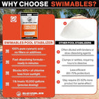 Swimables 4-Pounds Premium Pool Stabilizer & Conditioner, Max Strength Cyanuric Acid for Pools, Spa & Salt Water – Reduces Chlorine Loss, Ideal for Swimming & Hot Tubs