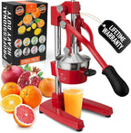 Zulay Kitchen Cast Iron Juicer - Heavy Duty Manual Juicer with Detachable Strainers for Easy Cleaning, Orange Juice Press for Citrus Fruits, Perfect for Bartenders, Juice Lovers & Health Enthusiasts