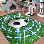 Football Rug for Boys Room - Soccer Rug for Boys Room Football Printed Rug for Kids Room Football Decor for Boys Bedroomsports Ball Doormat for Living Room Bedroom,4'×5'