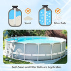 VINGLI Sand Pool Filter 24in Tank with A 1.5 HP Pump 115V Above Ground Inground Swimming Pool Pump with Filter Basket,5400GPH