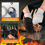 ANBOSON BBQ Gloves Disposable, Heat Resistant Grilling Gloves for Cooking | 6Mil Disposable Nitrile Gloves-100Ct & 4 Cotton Liners for BBQ, Grill, Smoker, Cooking, Food Prep, Catering, Large, Black