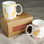 Maison d' Hermine Coffee Mug with Handles Tea Cups (15 Ounce, Pack of 2) | Fine Bone China Coffee Mugs for Hot Beverages Cappuccino Latte Home Restaurant Hotel Spring Summer -Ducklings In Spring