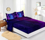 5Pcs Galaxy Bedding Set for Girls,Galaxy Purple Comforter Set Twin,Girls Purple Bedding Set Twin,Comforter for Children Boys Girls Teen Kids,Bedroom Decoration Twin 5Pcs