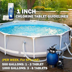 XtremeClear 1.5 Pounds Chlorine Tablets for Swimming Pools, Spa, Hot Tub, Long-Lasting Stabilized 1" Chlorinating Tablets Chemicals, Small Pool