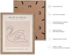 Poster Master Vintage Poster - Retro One Line Swan Drawing Print - Swan Art - Bird Art - Minimal Gift for Her, Animal Lover - Abstract Decor for Home, Office, Bedroom, 11x14 Beige Framed