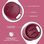 Ideus 16 oz (470 ml) Insulated Coffee Mug with Handle and Lid, Double Wall Stainless Steel Vacuum Thermal Coffee Mug, Travel Coffee Cup Thermal Cup for Home and Office (Red Zebra)