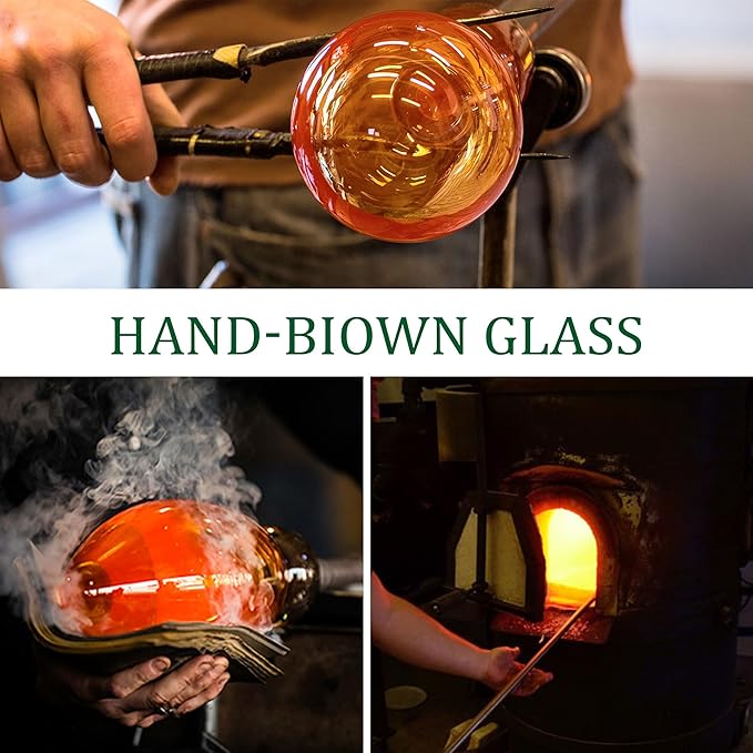 Hand Blown Glass Gazing Balls for Garden Hanging Friendship Balls Christmas Ball Ornaments for Xmas Tree Decoration (Green - B)