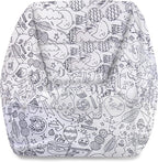 Posh Creations Structured Comfy Bean Bag Chair for Gaming, Reading, and Watching TV, Coronado Chair, Canvas Coloring Fabric - Creatures