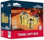 Joiedomi Christmas Lighted Gift Boxes, Christmas Decorations Set of 3, Light up Present Boxes, 60 LED Warm White Lights for Indoor Holiday Décor, Christmas Eve Night Décor