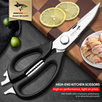 MAD SHARK Kitchen Scissors All Purpose Kitchen Shears Come Apart | Stainless Steel Utility Scissors with Comfort Grip,Heavy Duty Poultry Shears for Chicken,Meat,Fish,Dishwash Safe (BLACK)