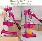 Zulay Kitchen Cast Iron Juicer - Heavy Duty Manual Juicer with Detachable Strainers for Easy Cleaning, Orange Juice Press for Citrus Fruits, Perfect for Bartenders, Juice Lovers & Health Enthusiasts