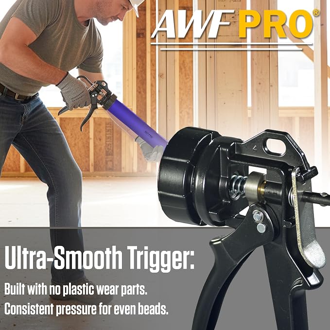 AWF PRO Sausage Caulking Gun 20 oz, 12:1 Thrust Ratio, Pack of 12 | 20 oz Foil Pack and 10 oz Cartridge Convertible, Aluminum Barrel, Includes 3 Tips