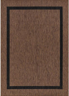 Bordered Outdoor Rug 8x10 Washable Outside Carpet for Indoor Patio Porch Waterproof Easy Cleaning Non Shedding Area Rugs Nut Brown - Black 8 x 10