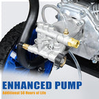 TOOLCY 3400 PSI Gas Pressure Washer, 2.8 GPM Gas Powered Power Washer with Soap Tank, Reinforced Pump & 212cc OHV Engine, 35 FT Pressure Hose, Quick Connect Swivel Pressure Gun, 5 Nozzles for Homes