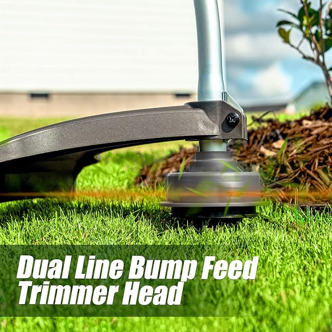 LawnMaster NPTGCP2517B No-Pull Gas String Trimmer with Electric Start 25cc 2 Cycle,17-Inch