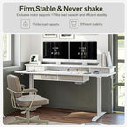 BANTI Height Adjustable Electric Standing Desk with 4 Drawers, 48 x 24 Inch Table with Storage Shelf, Sit Stand Desk, White Top