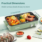 Topwit Hot Pot with Grill, Korean BBQ Grill, 2-in-1 Electric Pot | Nonstick Coating, Dual Temperature Control, Fast Heating, Ideal for Korean BBQ, Shabu Shabu, Noodles, Steaks and Family Meals