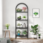 Tribesigns 4-Tier Open Bookshelf, 70.8" Wood Bookcase Storage Shelves with Metal Frame, Freestanding Display Rack Tall Shelving Unit for Office, Bedroom, Living Room, Easy Assembly (Black, 1PC)