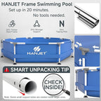 Above Ground Pools Family Swimming Pool for Outdoor Backyard with Pool Cover and Pool Mat: 8ft x 20in - Odor-Free Eco PE Material, Reinforced Steel Frame