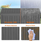 150 Gallon Deck Box,Resin Outdoor Storage Box with Lockable for Patio Furniture, Pool Accessories, Garden Tools Waterproof Outside Storage Box, Black