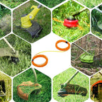 2-Pack String Trimmer Line .095 Compatible with Ego String Trimmer 095 Weed Eater String Pre-Cut Dual Color 3-section Fast-positioning Twisted Trimmer Line Universal Fit Weed Wacker String 14 ft