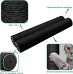 Gothic & Goth Cat Tree Tower Replacement Post - Black, 2 Pack, 15.7in Scratching Post Pole with M8 Screws, Natural Sisal for Cat Tree Repair & Rebuild