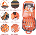 Portable Camping Kitchen Utensil Set-27 Piece Cookware Kit, Stainless Steel Outdoor Cooking and Grilling Utensil Organizer Travel Set Perfect for Travel, Picnics, RVs, Camping, BBQs, Parties and More